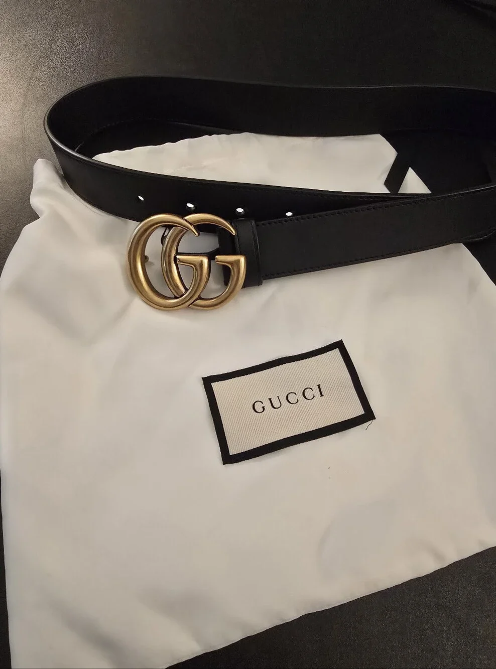 Gucci Black Leather Belt 70/28